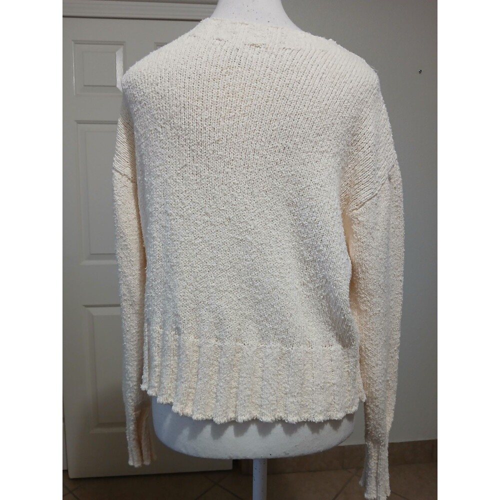 J.Crew Womens M Mock Neck Ivory Chenlle Knit Sweater Cozy Pullover - Picture 3 of 15